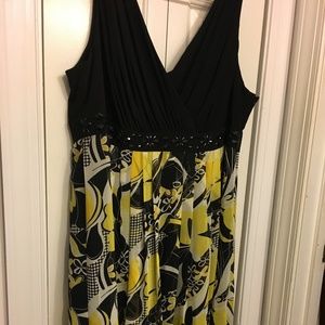 Patterned Sundress with Jewel Accents
